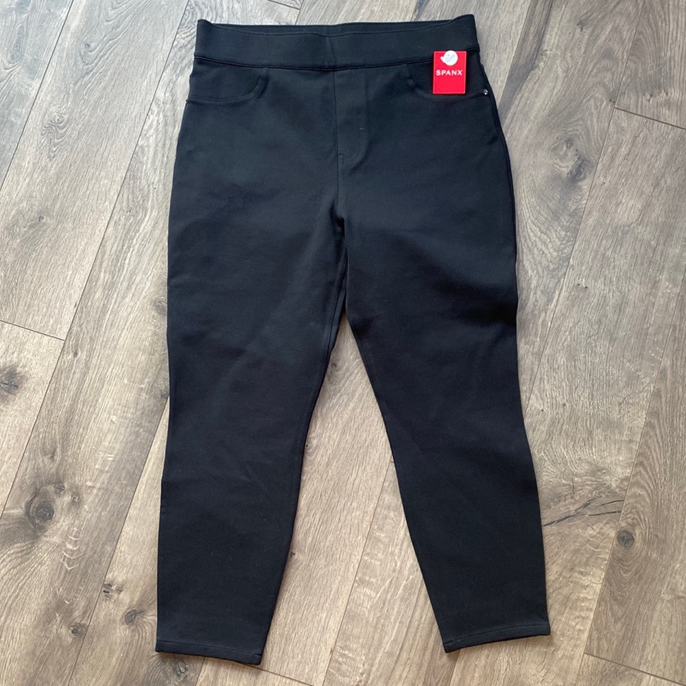 Spanx Classic black four pocket skinny in Ponte Petite XL